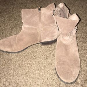 Franco Sarto 6 Taupe Brown Ankle Leather Boot
